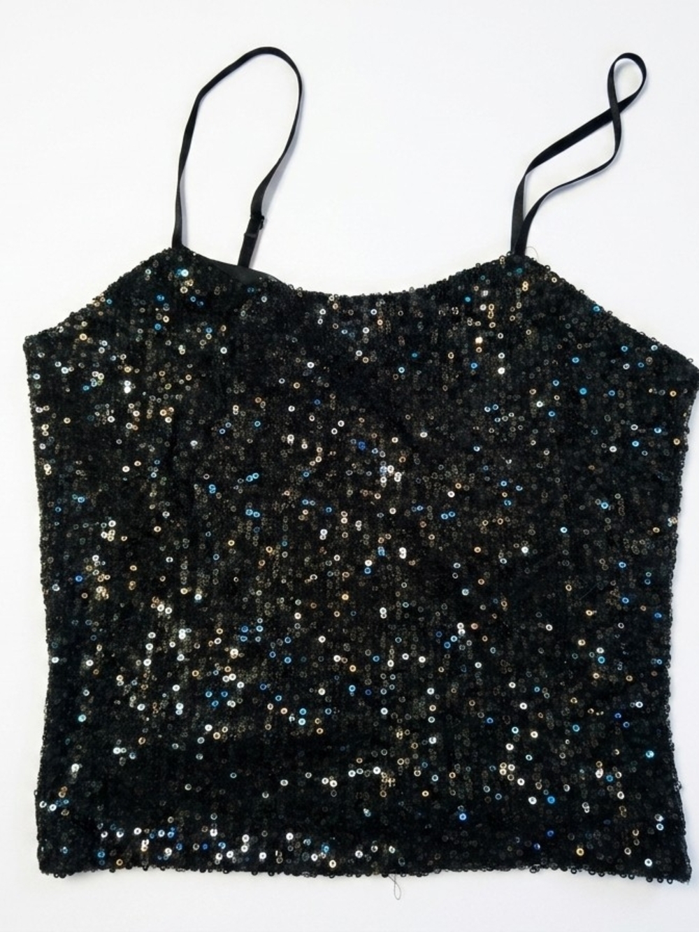 Bb Dakota Steve Madden Black Sequin Spaghetti Strap Camisole Medium